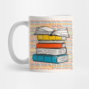 Vintage Just Keep Creating // Retro Writer and Writing Inspiration Mug